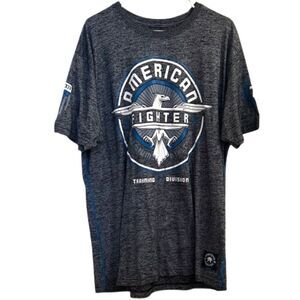 American Fighter Crew Neck Graphic Tshirt Mens 3XL MMA Wrestling Boxing Grey
